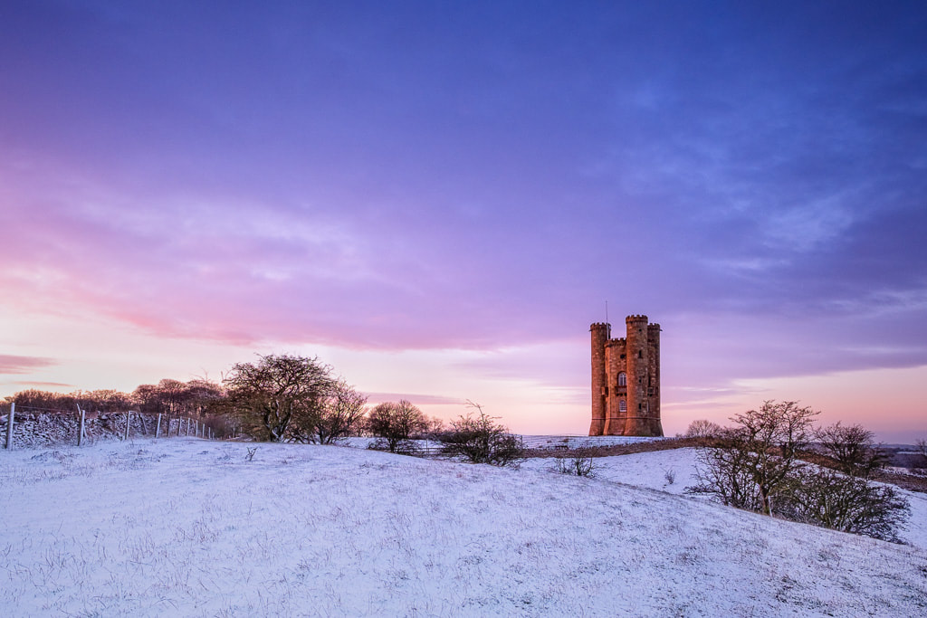 Broadway Tower, Cotswolds, snow, winter