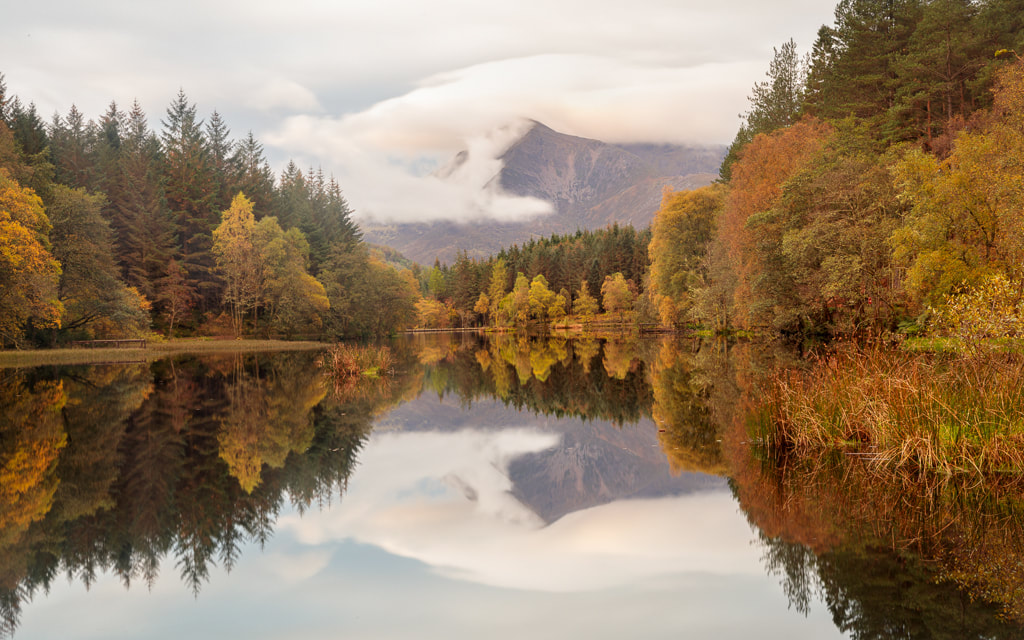Hidden lochan, autumn colours, Scotland