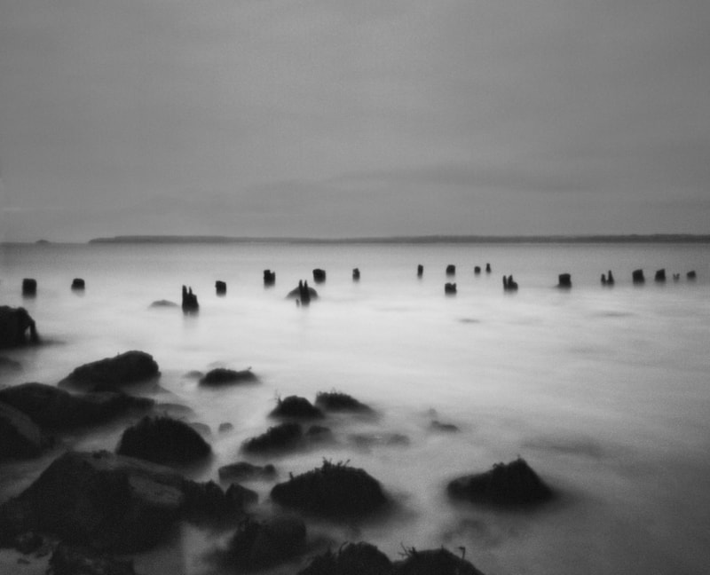 St Ives, Cornwall, Cornish Coast, seascape, monochrome pinhole photograph, Ranica Mopra 6 x 6